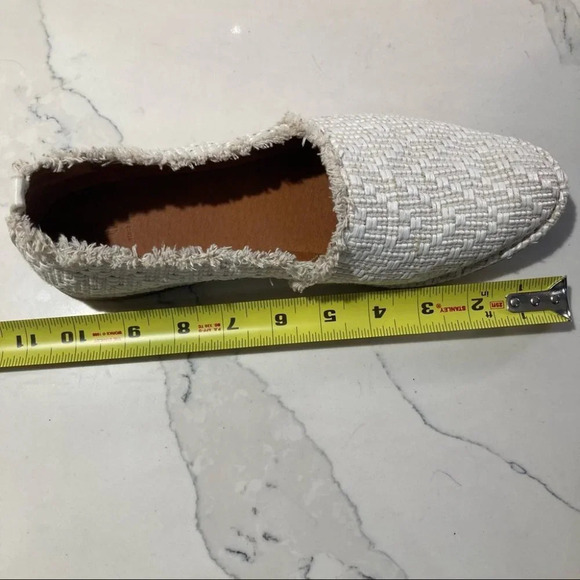 FRYE Sz 9 B Helena Woven Canvas Raw Edges Slip On Flats Moccasin *RARE* - Picture 8 of 8